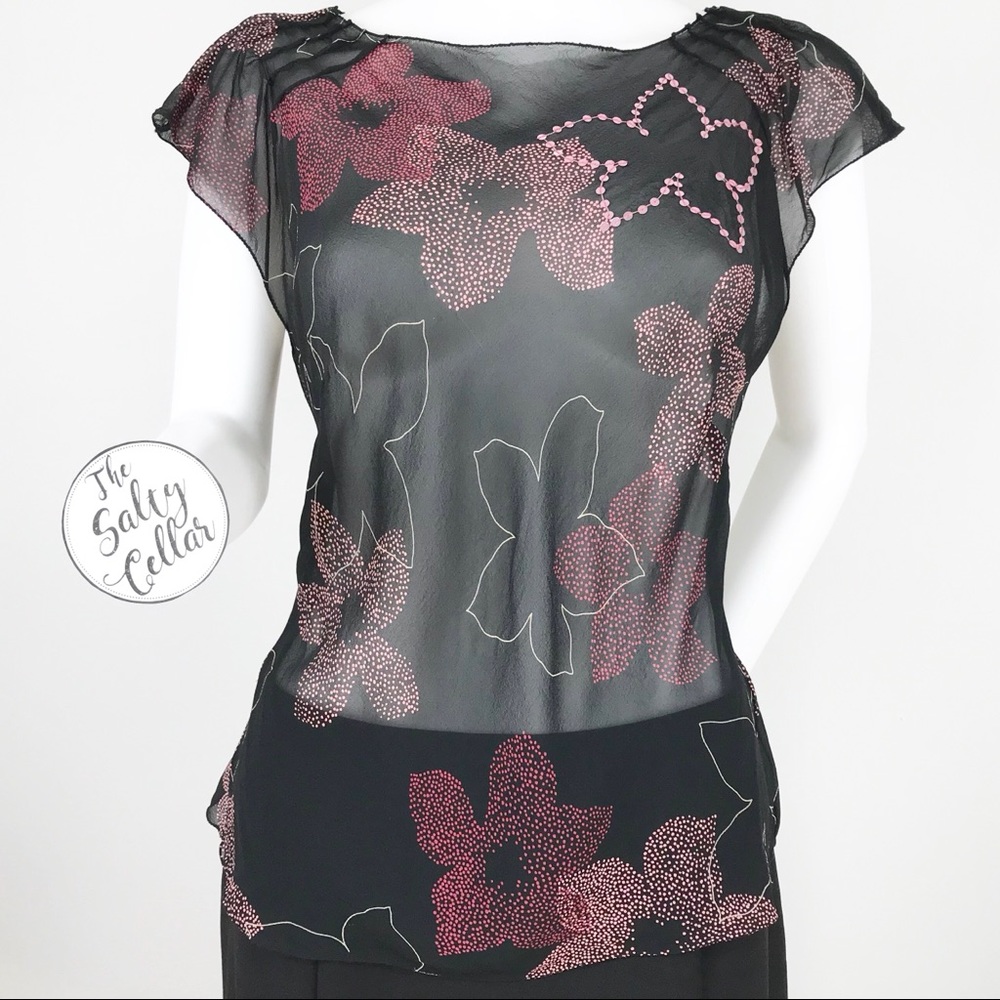 The Limited - Silk Black Sheer Top (177)